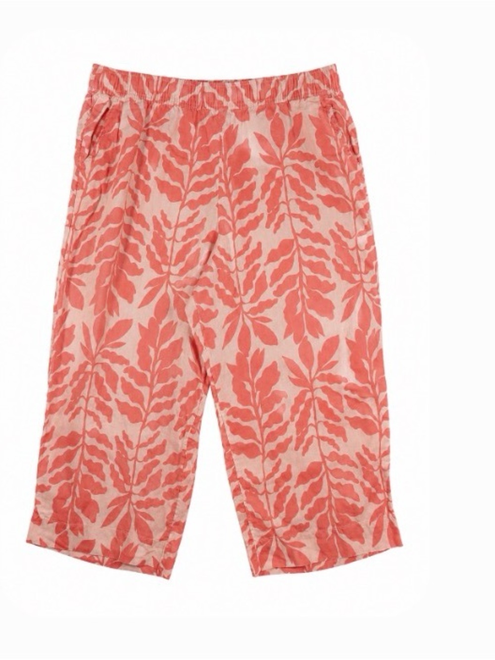 Rachel Zoe 100% Linen Coral Leaf Print Capris - Size XL